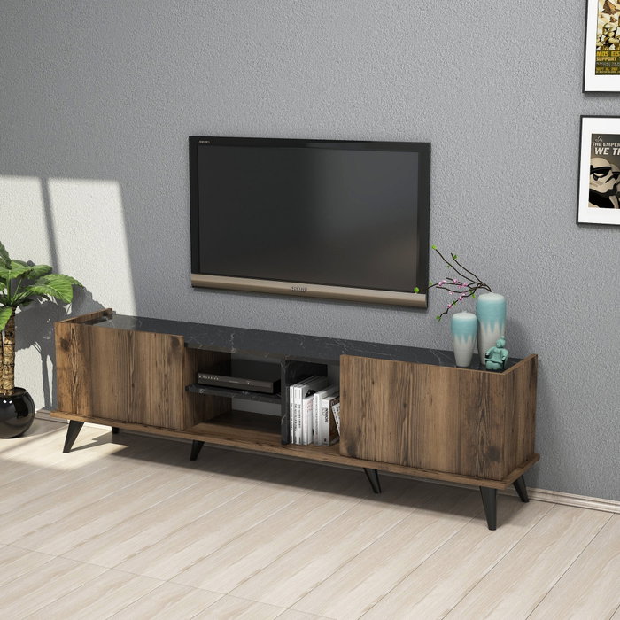 Hanah Home Elegante 1330 Soporte para TV Nogal y Negro Hanah Home Elegante 1330 Soporte para TV Nogal y Negro